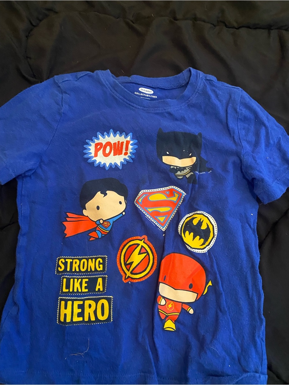 Old Navy Blue Kids Superhero Graphic Tee with DC Icons